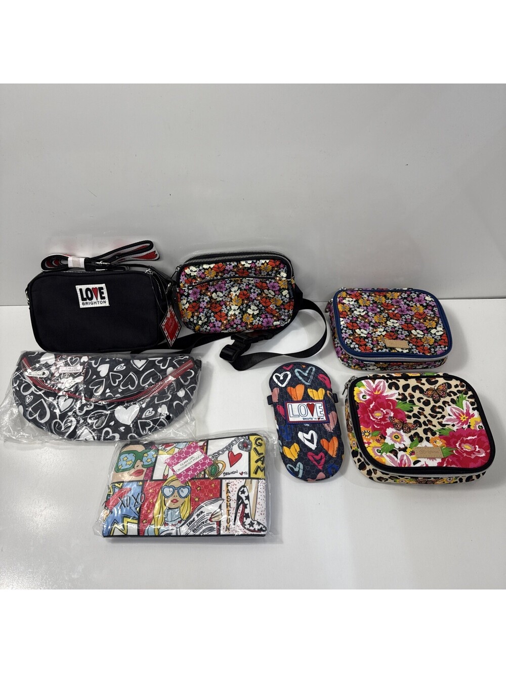 **LOT OF 7** Brighton Assorted Bags, Eyeglass Case and Make-up Carrying Case